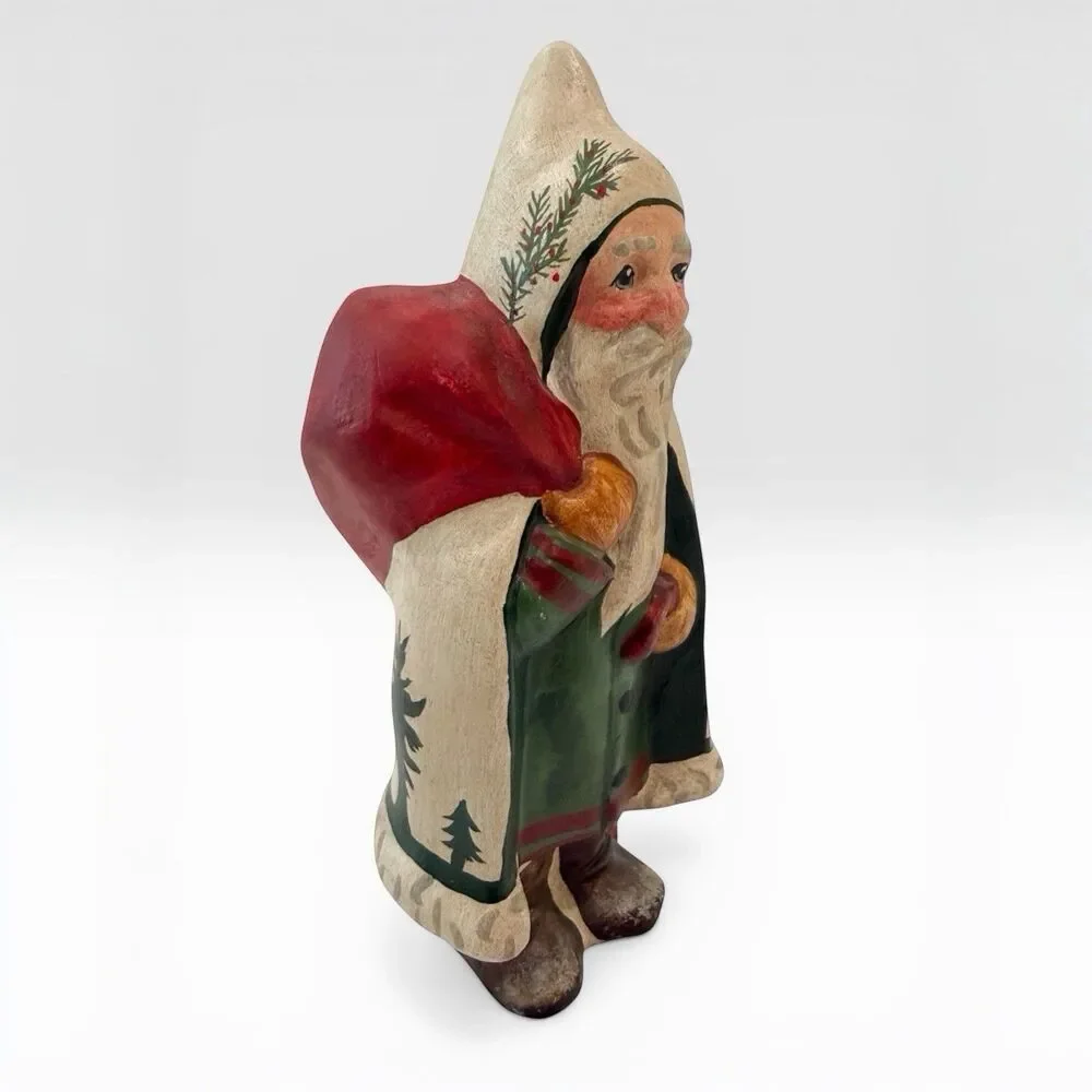 Vaillancourt Folk Art Chalkware Father Christmas Santa 1991 561 Scherenschnitte